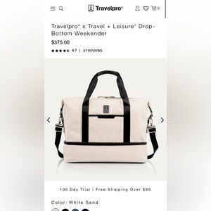 Travelpro weekender white sand
